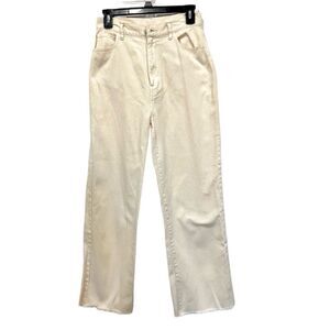 WEGO Vintage beige raw cut high waist jeans size medium